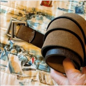 Express L/36 gen leather & brass D ring belt